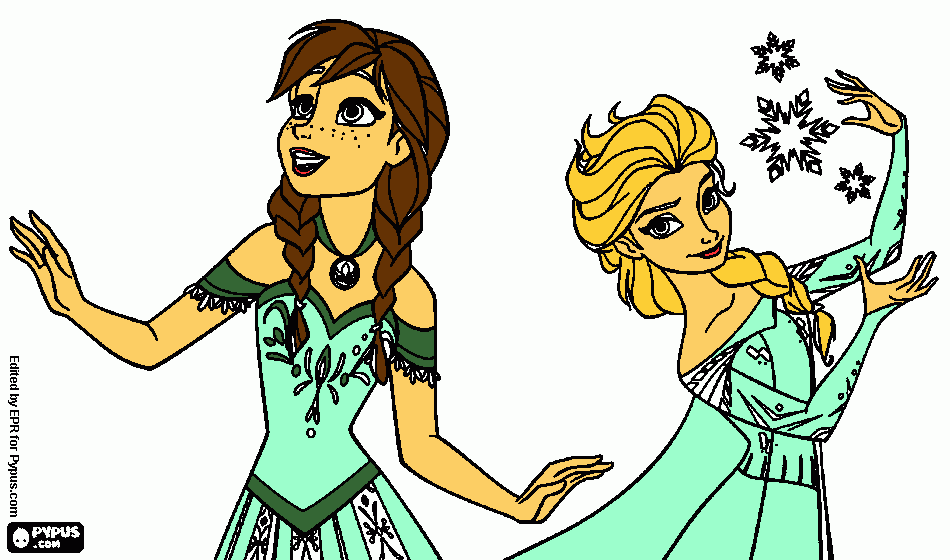 Ana e Elsa[Yasmin e Júlia] para colorir e imprimir